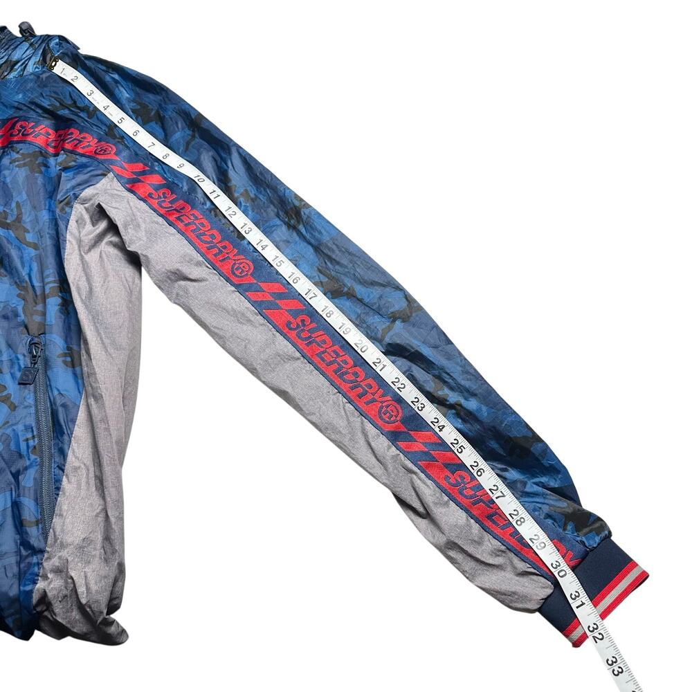 Superdry | Men | Hawk Color Block Cagoule Royal Camo Hooded Jacket | Size Small - Picture 7 of 16